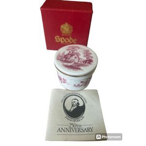 Spode  NIB/NOS Red and White Trinket box